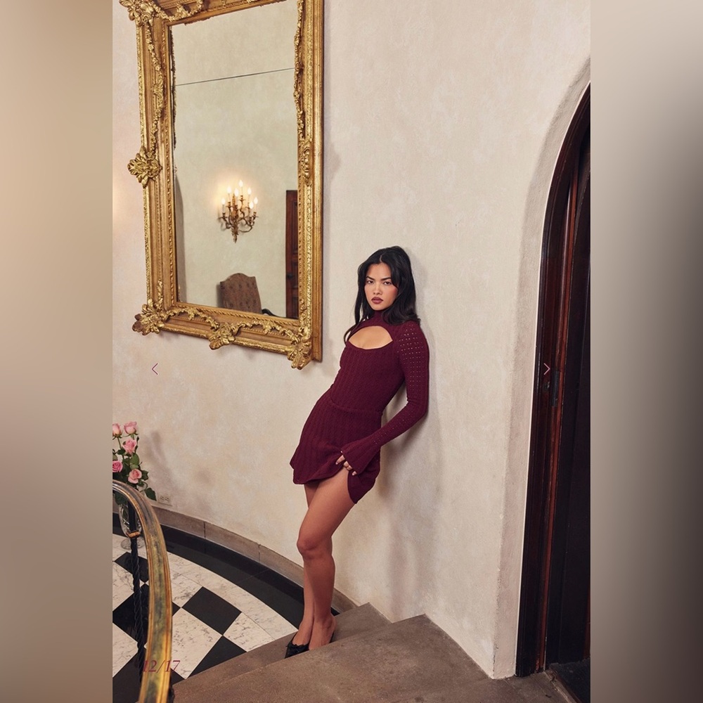 Hose of CB Evalina wine knit corset dress - Picture 8 of 16